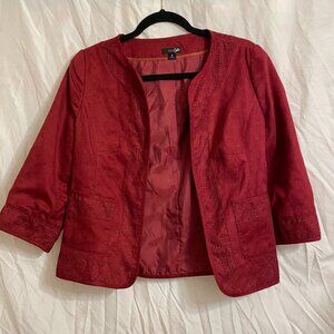East 5th Woman's - Faux Suede - Blazer - Red - Small
